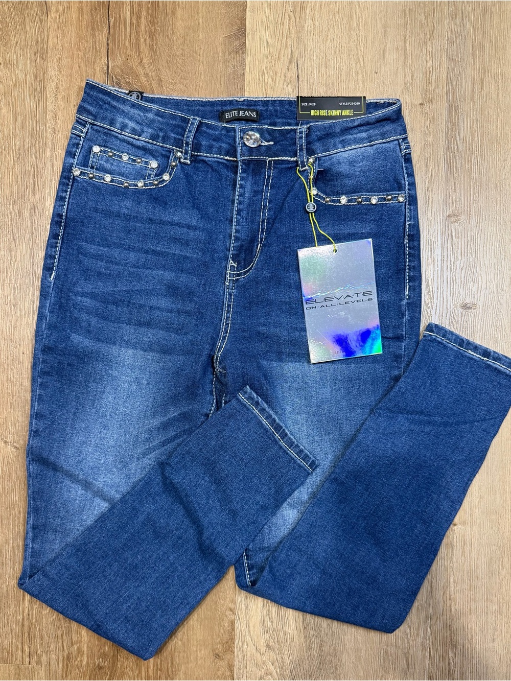 Elite Jeans Women's Navy Skinny High-Rise Jeans